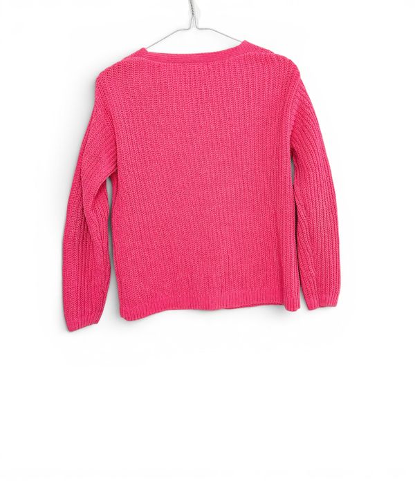 Sweter Różowy Kardigan Prążek XS