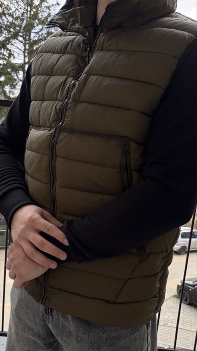 Чоловіча жилетка C.P. COMPANY SHELL мужская хакі олива black з лінзами