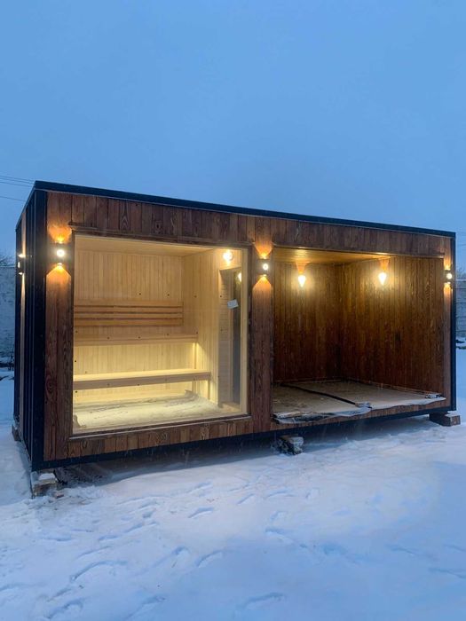 Модульна сауна. Сауна на дровах. Спа комплекс. Сауна з чаном.