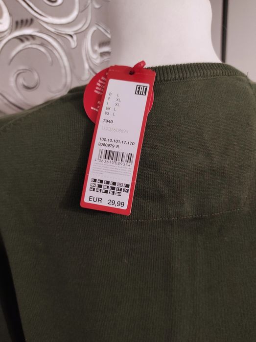 Sweter męski oliwkowy khaki s.oliver L