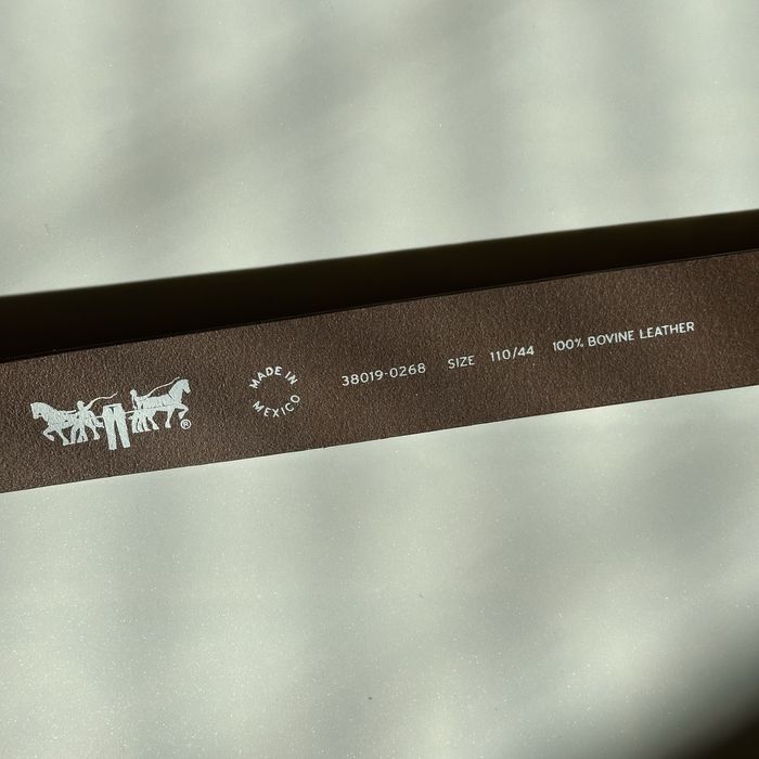 Ремінь ОРИГІНАЛ Levis Шкіряний (125см) Коричневий