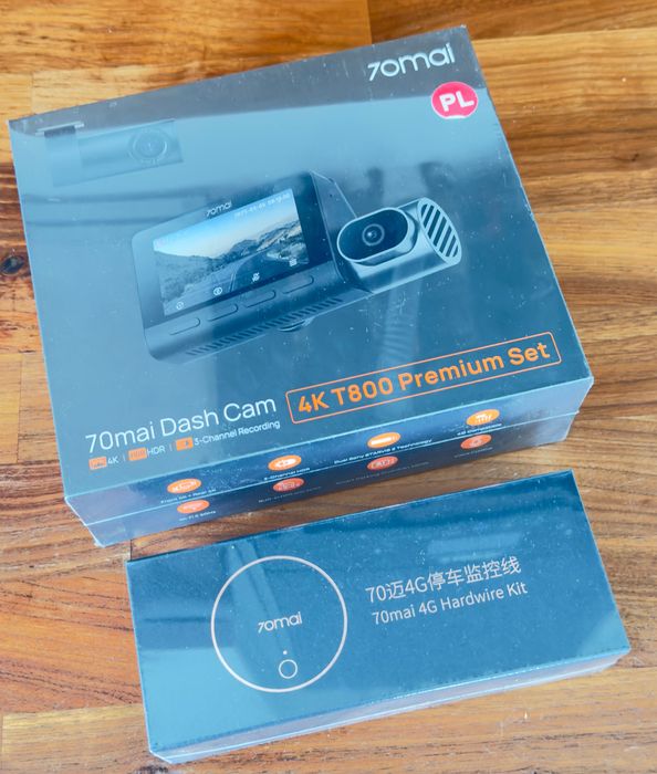 Wideorejestrator / kamera samochodowa 70mai 4K T800 PREMIUM SET + UP04