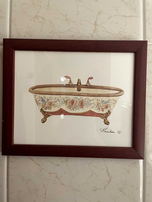 Quadros de WC com banheiras 2 unidades