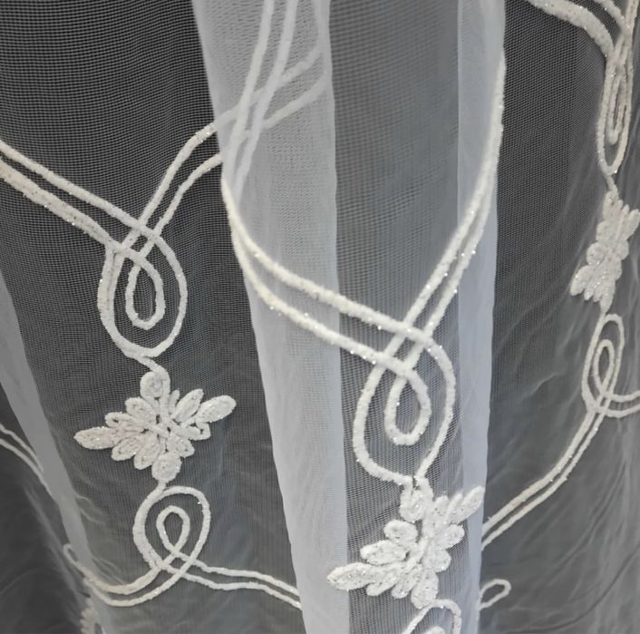 Распродажа! Тюль, Французская сетка с вышивкой корд