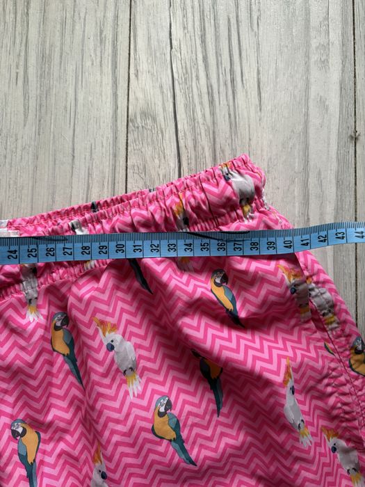 Męskie spodenki do pływania kąpielówki na basen różowe w papugi