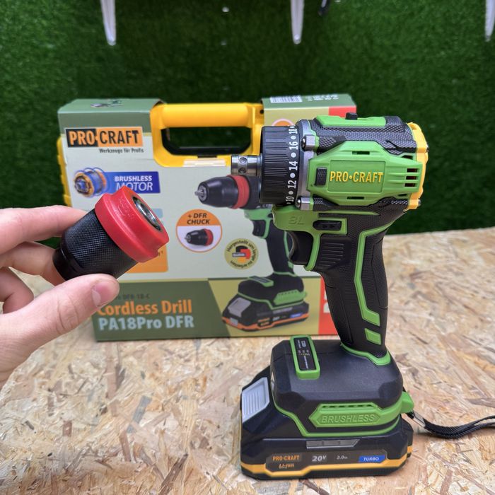 Шуруповерт аккумуляторний Procraft pa18pro DFR 2шт 2Ah аккумулятори