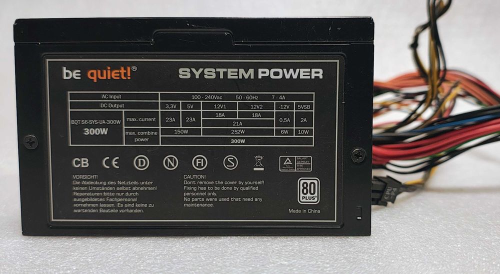 Zasilacz do PC Be Quiet 300 W 80+ do komputera stacjonarnego