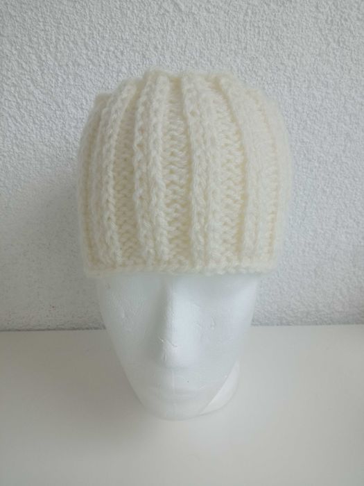 Handmade szeroka ręcznie robiona opaska na głowę akryl