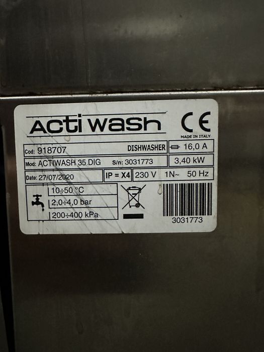 Máquina de Lavar Copos Acti 500 DIG | Cesto 40x40 | Excelente Estado