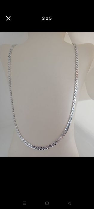 Łańcuszek Pancerka 55cm Silver Plated