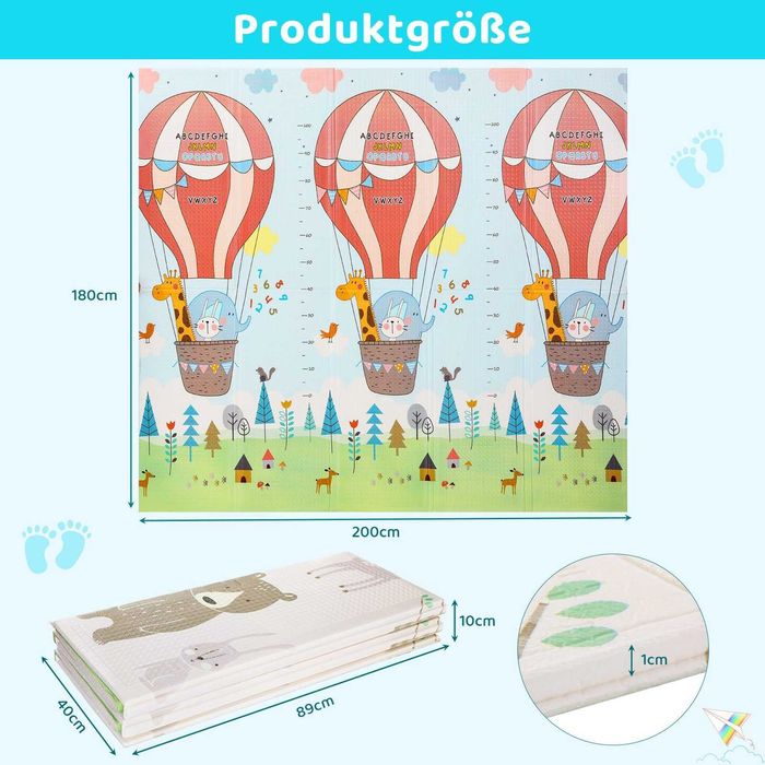 Antypoślizgowa mata dla dziecka, niemowląt, 180 x 200