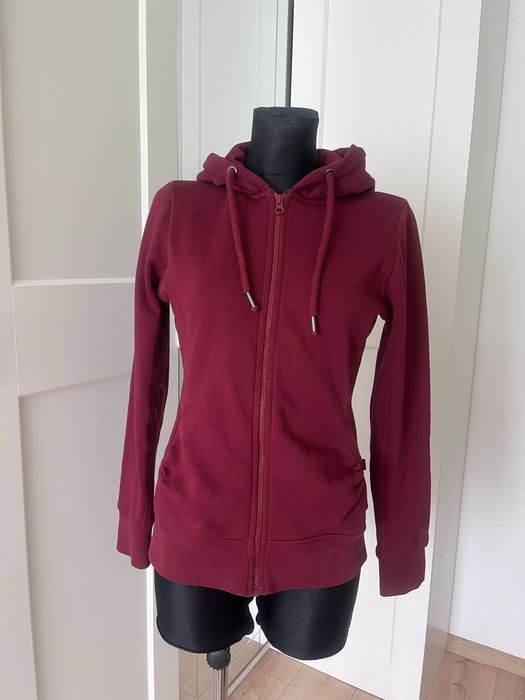 Bordowa bluza z kapturem S