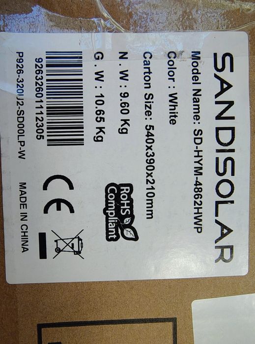 Гібридний інвертор SandiSolar 6.2kW SD-HYM-4862HWP
