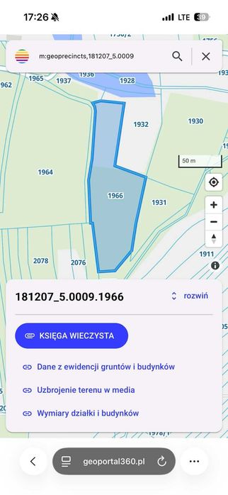 Działka 7970 m2 – Dąbrówka | WZ | cisza i prywatność