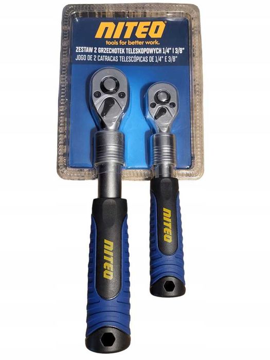 Zestaw dwóch grzechotek teleskopowych - 1/4" 3/8" - NITEO