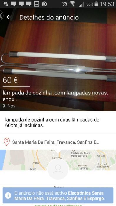 Vendo uma lâmpada de cozinha .
