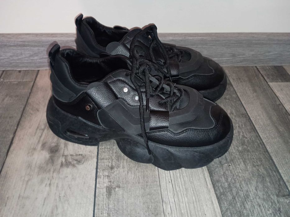 Męskie modne buty sportowe czarne rozmiar 43
