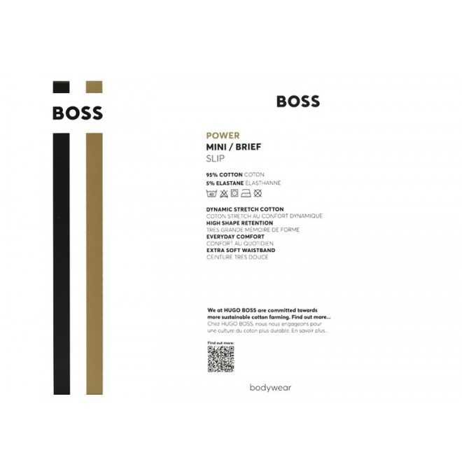 HUGO BOSS slipki 3 PAK slipów męskich WHITE