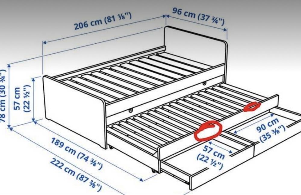 Cama  Ikea ,  supla com gavetas