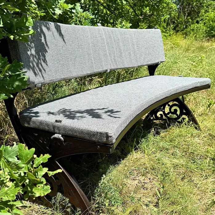 Садова лавка металева 1,8м з подушками, порошкове фарбування