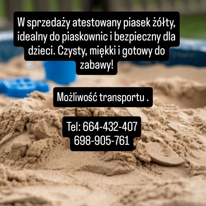 Piasek żółty do piaskownicy