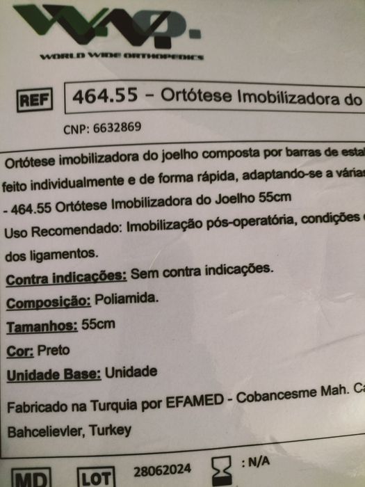 Imobilizador perna 55cm