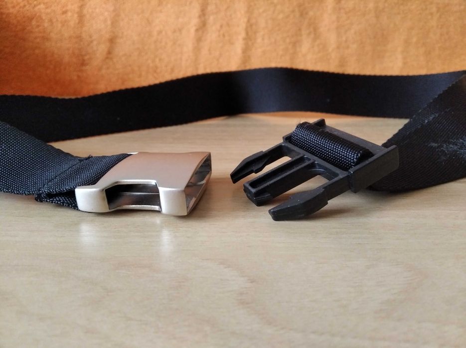 Пояс чорний текстильний з пряжкою, 110 см