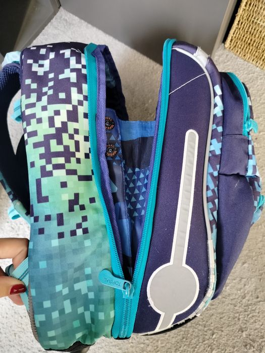 Tornister do 1 klasy Topgal niebieski Minecraft ze światełkiem