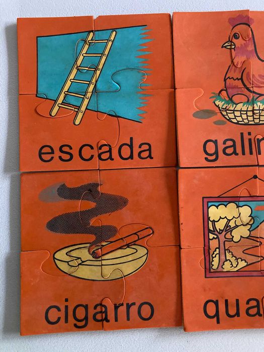 Conjunto de 7 Puzzles Infantis Antigos (4 peças cada)