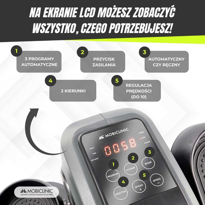 Mini rowerek eliptyczny 10 prędkości Wyświetlacz LCD