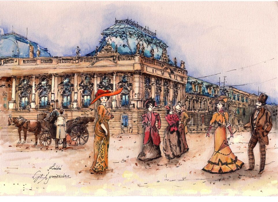 Łódź 21x30 cm akwarela