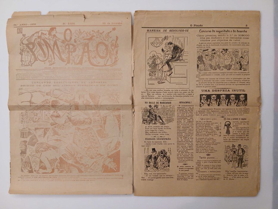 jornal humorista Pimpão (o roupão da mulher 1909 Raro  único completo