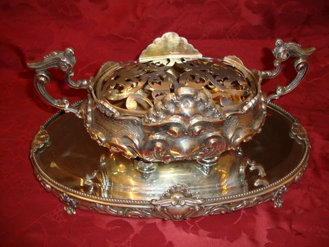 Centro/Floreira em prata