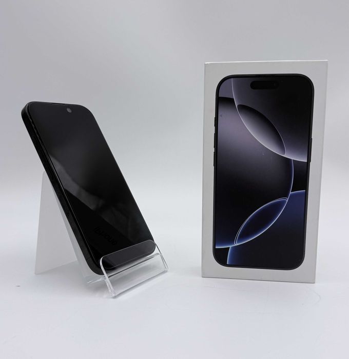 iPhone 16 Pro 128GB Black Titanium 100% bateria FV