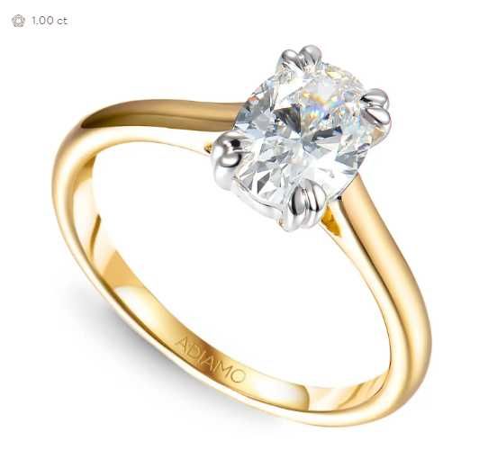 Pierścionek z diamentem laboratoryjnym R96118 1,01ct YW LGD 1,01 ct