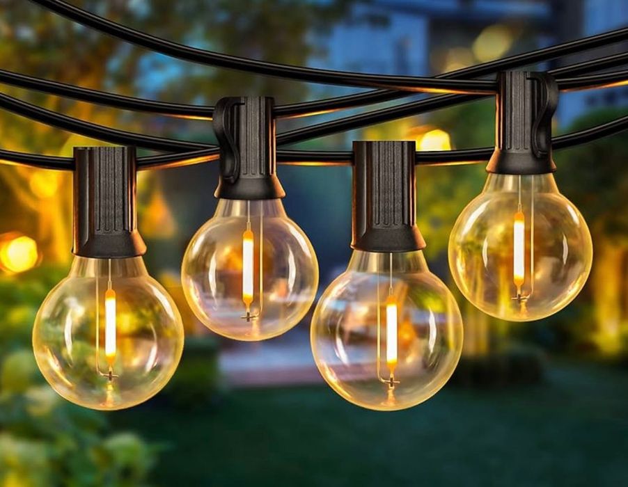 Zewnętrzne lampki strunowe 45,7 m z żarówkami 75+2 G40