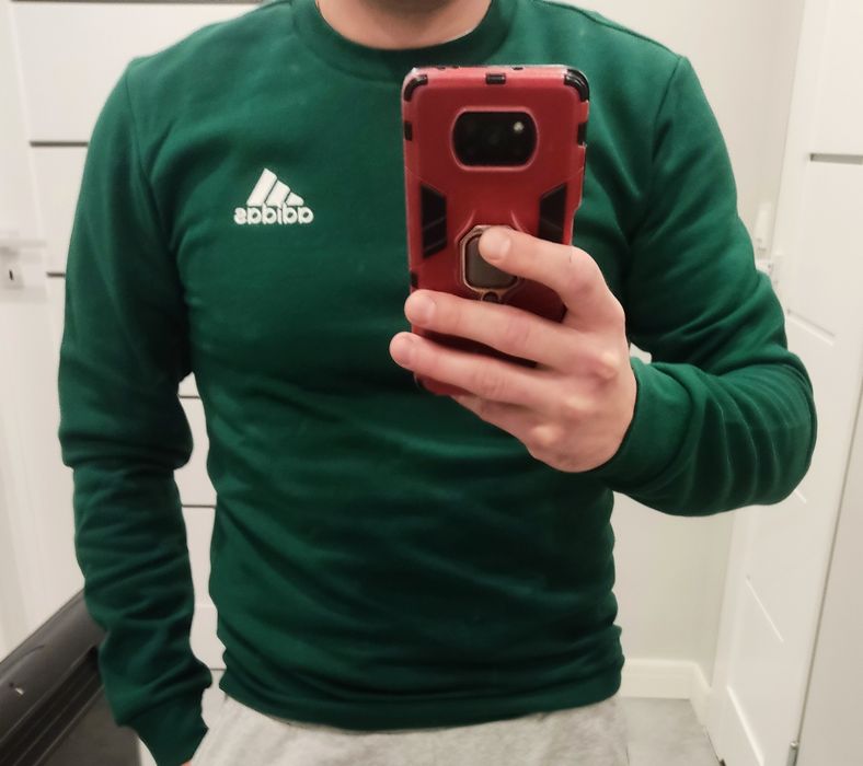 Bluza Adidas XS 47/68 NOWA z metką, butelkowa zieleń, HAFT,  XS S