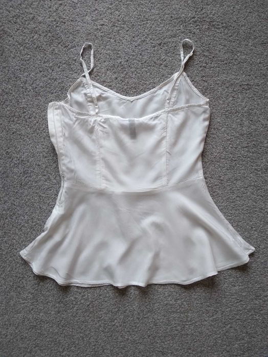 Biały top z falbaną H&M