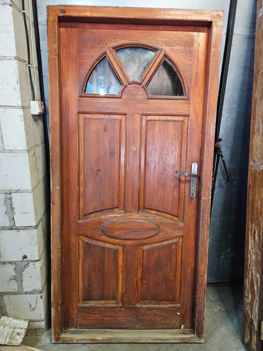 DRZWI Zewnętrzne Drewniane Sosnowe Wejściowe 102x210cm