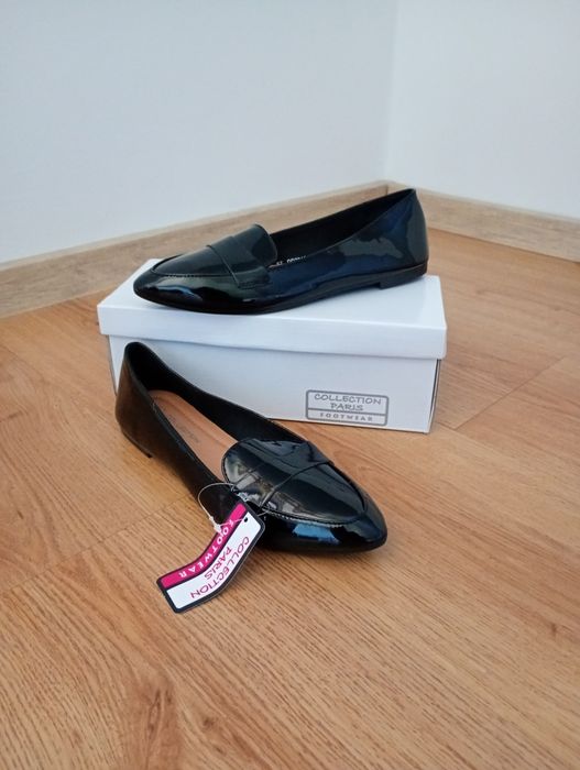 Czarne baleriny eleganckie 38