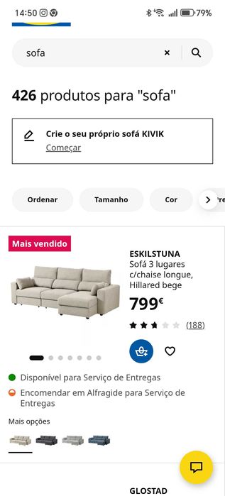 Sofá  IKEA ESKILSTUNA - 150€