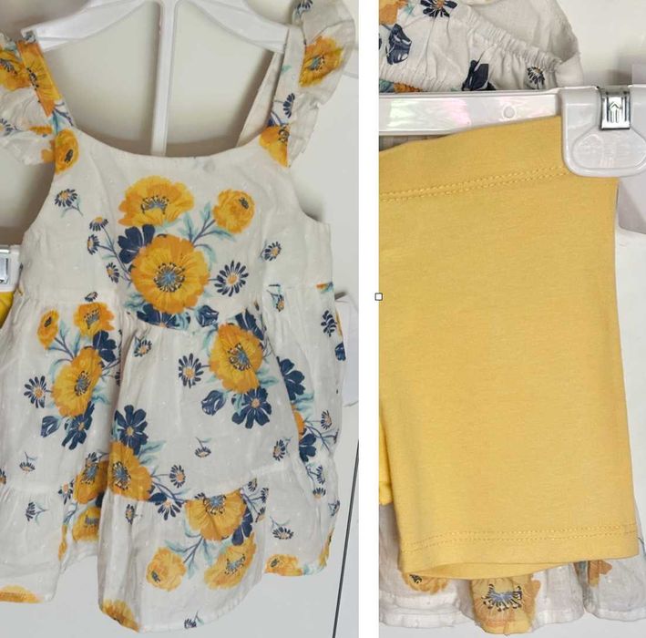 RACHEL ZOE  Zestaw sukienka w kwiaty, kwiatowy print i leginsy