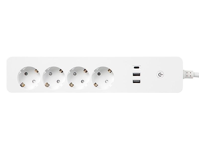 Inteligentna listwa zasilająca 1,5m USB+USB-C WiFi TUYA biała 98-420#
