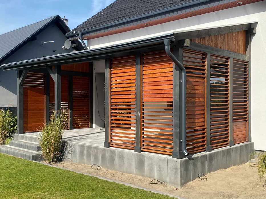Zestaw shutters żaluzje ruchome stalowe deska sosna AB 20x95 mm