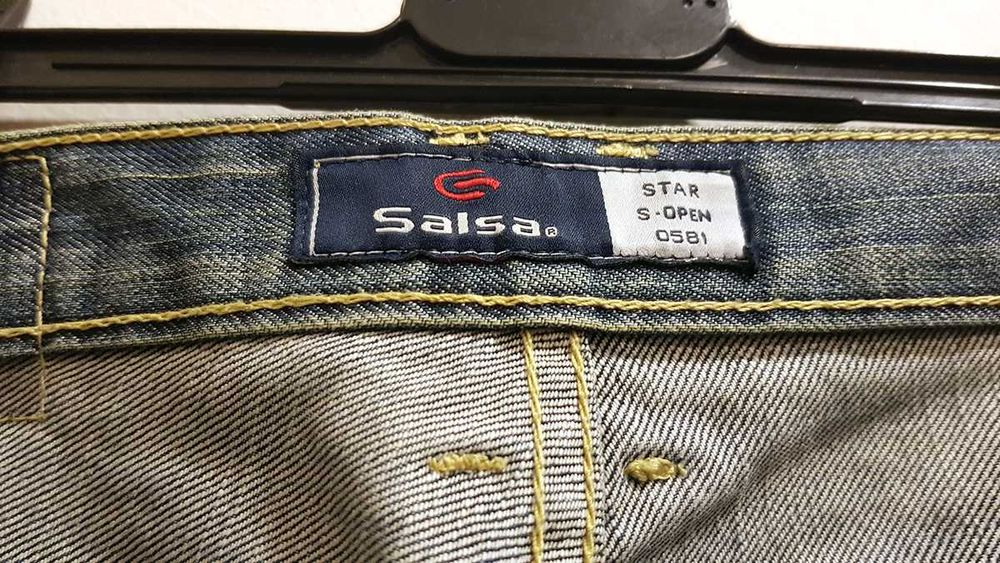 Par de calças de ganga Salsa 100% algodão boca de sino