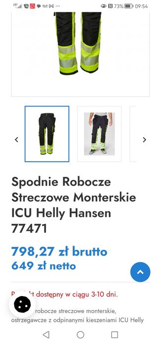 Spodnie Robocze strecz owe monterskie odblaskowe ICE Helly hansen77471