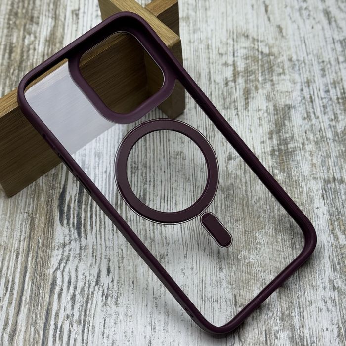 Не желтеет! Чехол Clear Metal MagSafe на iPhone 14 Pro Max/ 14 Pro/ 14 Чохол