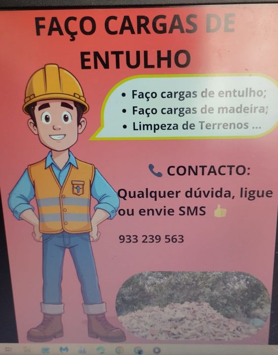 Faço cargas de entulho e arrais madeiras