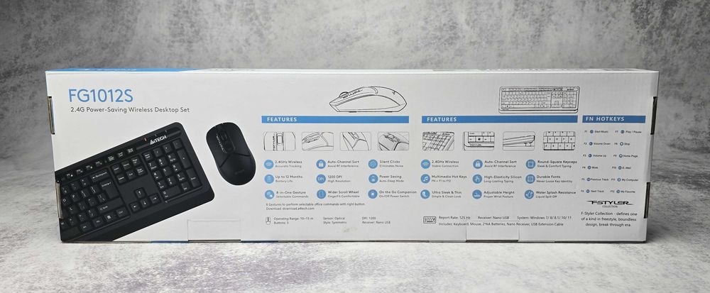 Комплект бездротовий A4Tech FG1012S Fstyler Black клавіатура+ миша NEW