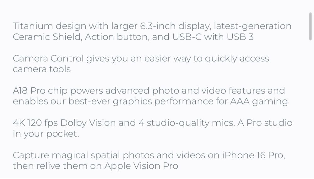 iPhone 16 Pro 128G com garantia de 1 ano - NOVO